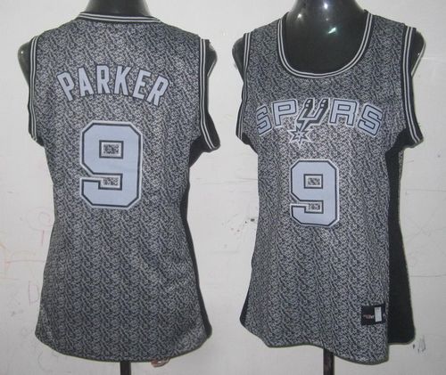 Spurs #9 Tony Parker Grey Women's Static Fashion Stitched NBA Jersey