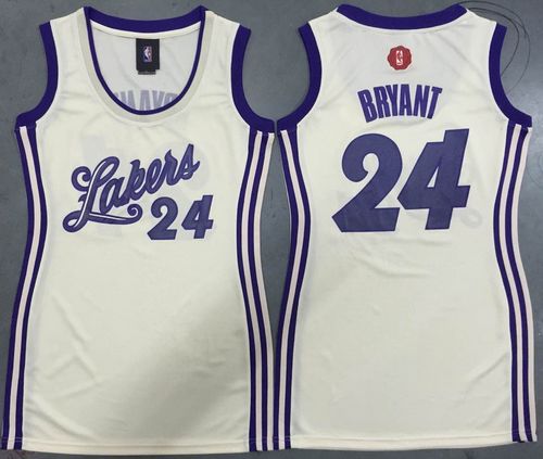 Lakers #24 Kobe Bryant Cream 2015-2016 Christmas Day Women's Dress ...