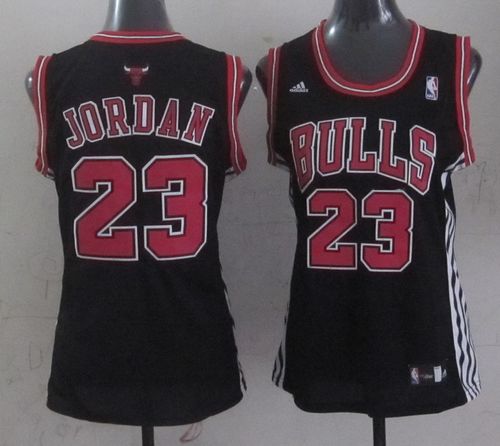 Bulls #23 Michael Jordan Black Women's Fashion Stitched NBA Jersey