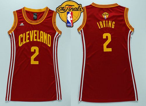 Cavaliers #2 Kyrie Irving Red The Finals Patch Women's Dress Stitched NBA Jersey