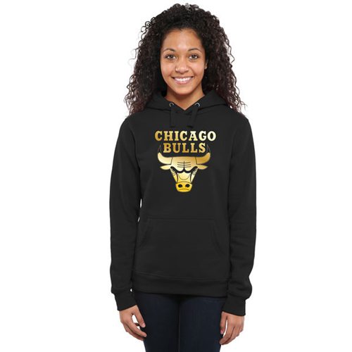 Women's Chicago Bulls Gold Collection Pullover Hoodie Black