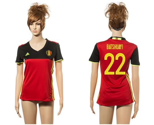 Women's Belgium #22 Batshuayi Red Home Soccer Country Jersey