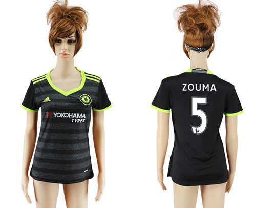 Women's Chelsea #5 Zouma Away Soccer Club Jersey