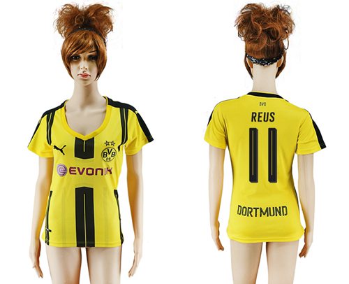 Women's Dortmund #11 Reus Home Soccer Club Jersey