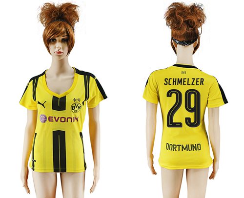 Women's Dortmund #29 Schmelzer Home Soccer Club Jersey