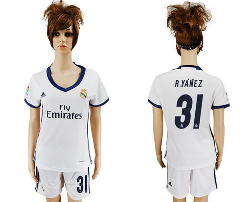 Women's Real Madrid #31 R.Yanez Home Soccer Club Jersey