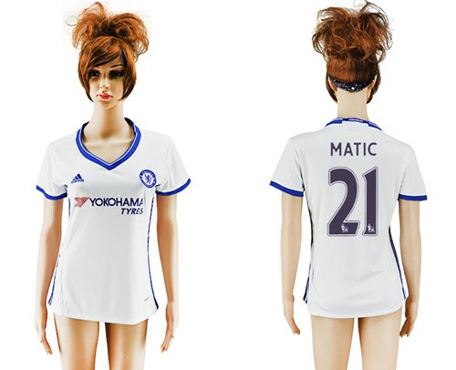 Women's Chelsea #21 Matic Sec Away Soccer Club Jersey