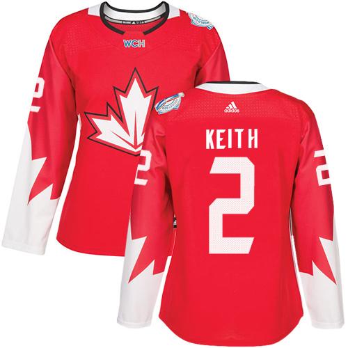 Team Canada #2 Duncan Keith Red 2016 World Cup Women's Stitched NHL Jersey