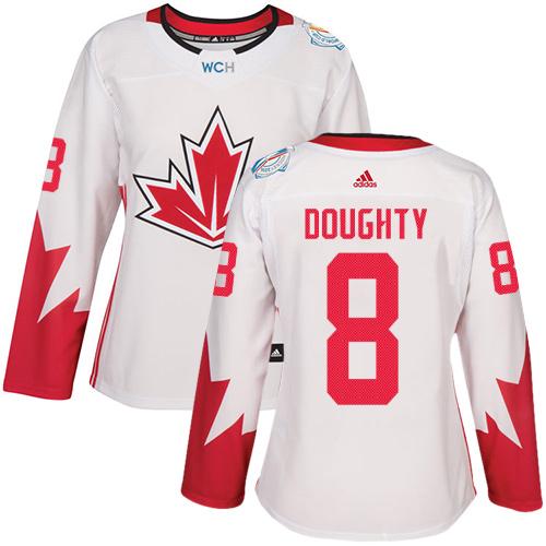 Team Canada #8 Drew Doughty White 2016 World Cup Women's Stitched NHL Jersey