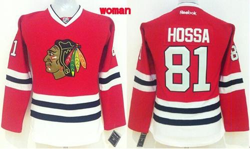 Blackhawks #81 Marian Hossa Red Women's Home Stitched NHL Jersey