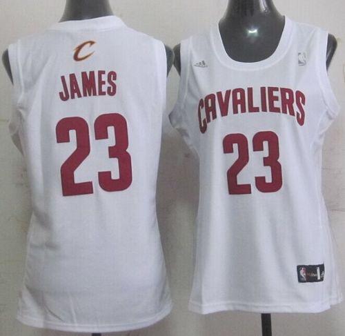 Cavaliers #23 LeBron James White Women's Fashion Stitched NBA Jersey