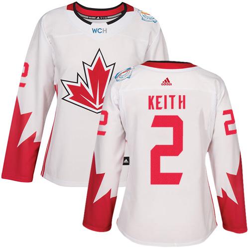 Team Canada #2 Duncan Keith White 2016 World Cup Women's Stitched NHL Jersey