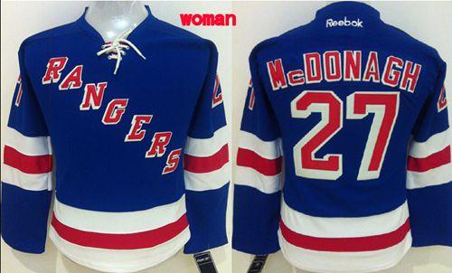 Rangers #27 Ryan McDonagh Blue Home Women's Stitched NHL Jersey