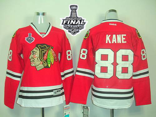 Blackhawks #88 Patrick Kane Red Women's Home 2015 Stanley Cup Stitched NHL Jersey