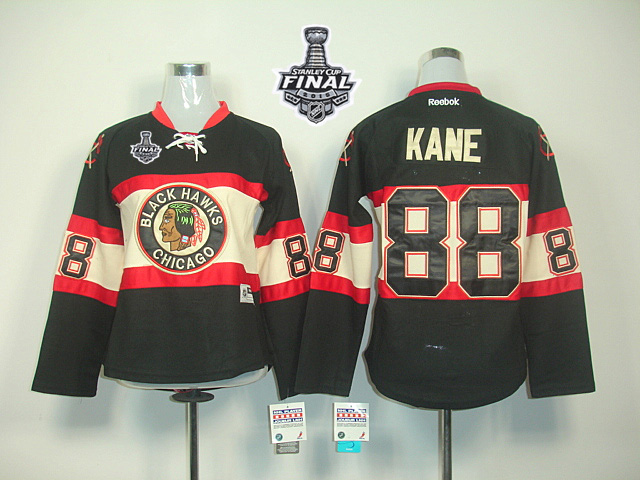 Blackhawks #88 Patrick Kane Black Women's New Third 2015 Stanley Cup Stitched NHL Jersey