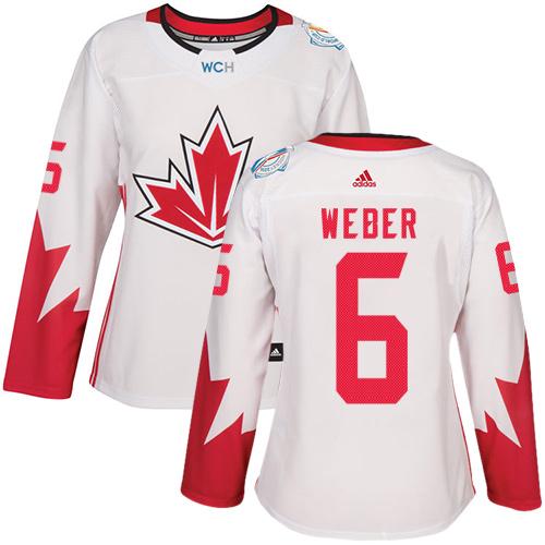 Team Canada #6 Shea Weber White 2016 World Cup Women's Stitched NHL Jersey