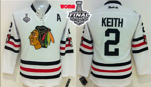 Blackhawks #2 Duncan Keith White 2015 Winter Classic Women's 2015 Stanley Cup Stitched NHL Jersey