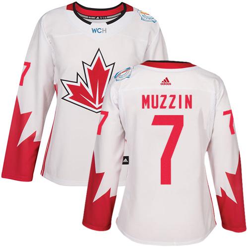 Team Canada #7 Jake Muzzin White 2016 World Cup Women's Stitched NHL Jersey