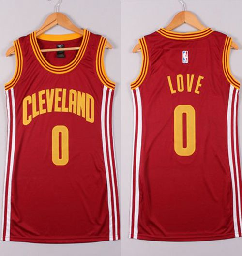 Cavaliers #0 Kevin Love Red Women's Dress Stitched NBA Jersey