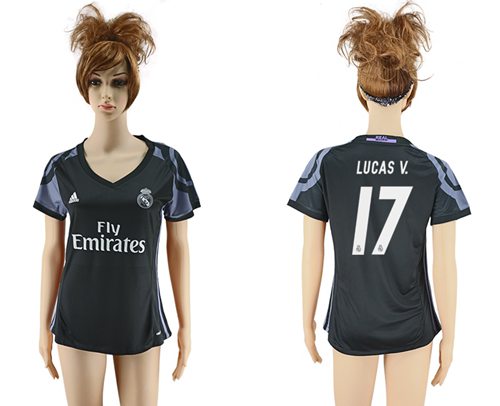 Women's Real Madrid #17 Lucas V. Sec Away Soccer Club Jersey