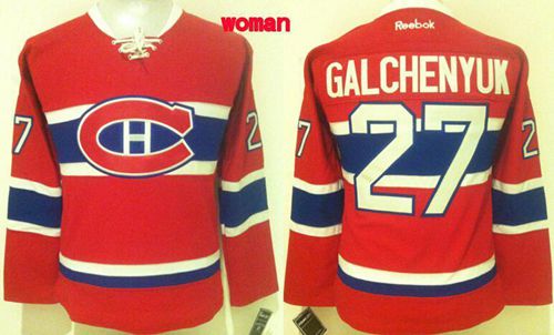 Canadiens #27 Alex Galchenyuk Red Home Women's Stitched NHL Jersey
