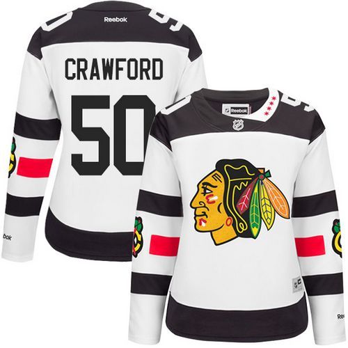 Blackhawks #50 Corey Crawford White 2016 Stadium Series Women's Stitched NHL Jersey