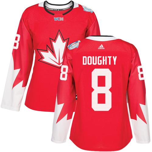 Team Canada #8 Drew Doughty Red 2016 World Cup Women's Stitched NHL Jersey