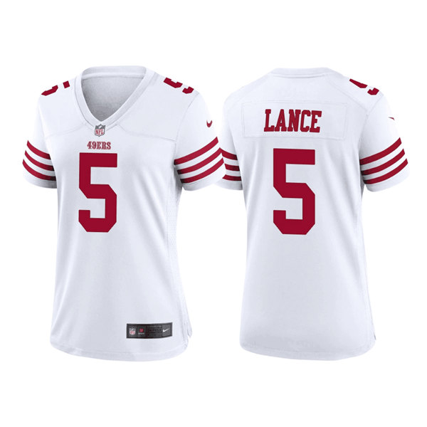 Women's San Francisco 49ers #5 Trey Lance White Stitched Jersey(Run ...