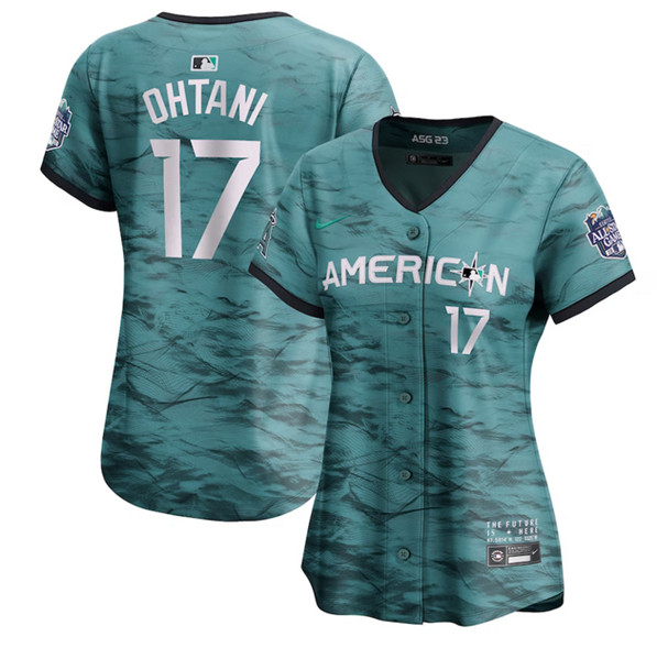 Women's Los Angeles Angels #17 Shohei Ohtani Teal 2023 All-star Stitched Baseball Jersey(Run Small)
