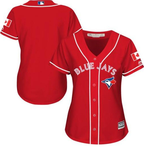 Women's Toronto Blue Jays Red Blank Stitched MLB Jersey