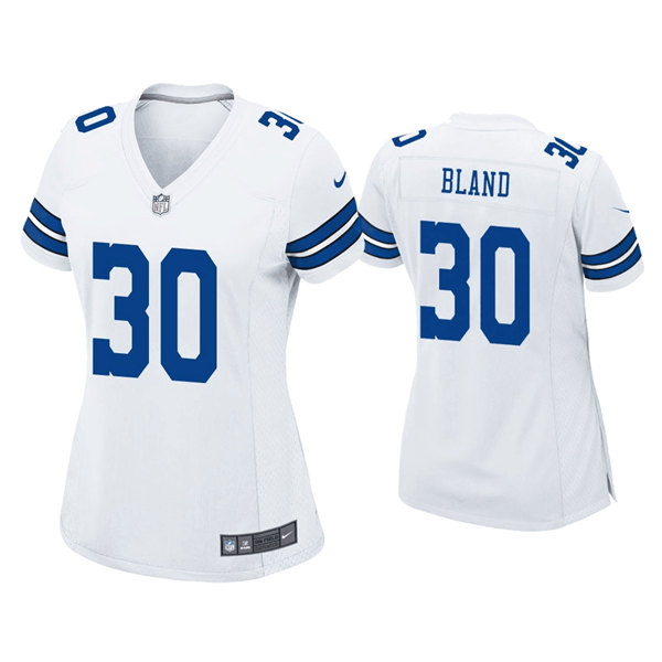 Women's Dallas Cowboys #30 DaRon Bland White Stitched Game Jersey(Run Small)