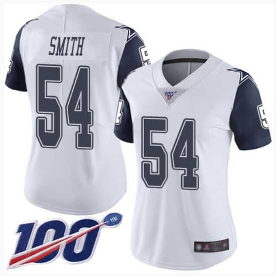Women's Dallas Cowboys #54 Jaylon Smith White 2019 100th Season NFL Stitched Jersey