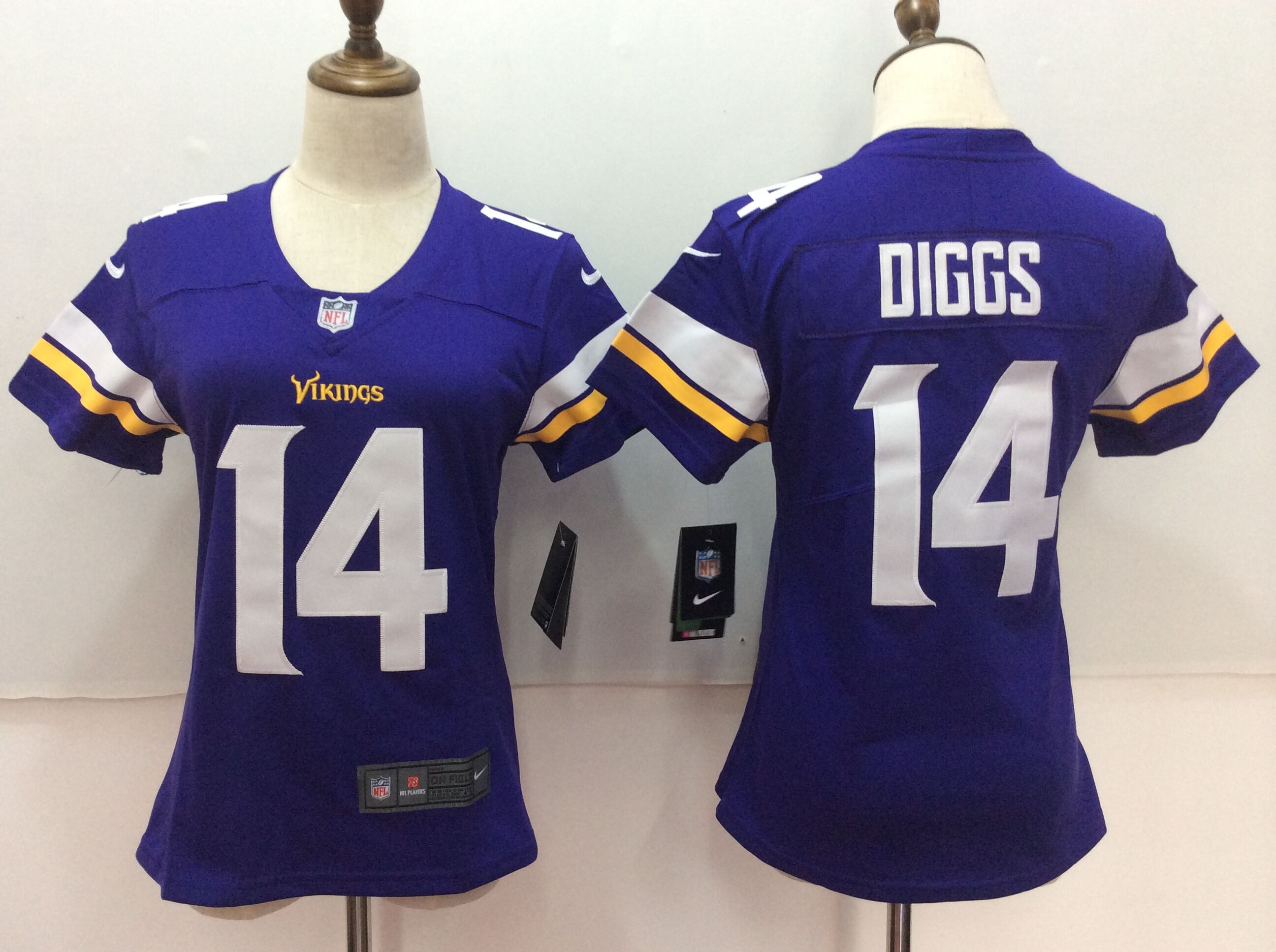 Women's Nike Minnesota Vikings #14 Stefon Diggs Purple Untouchable Limited Stitched NFL Jersey