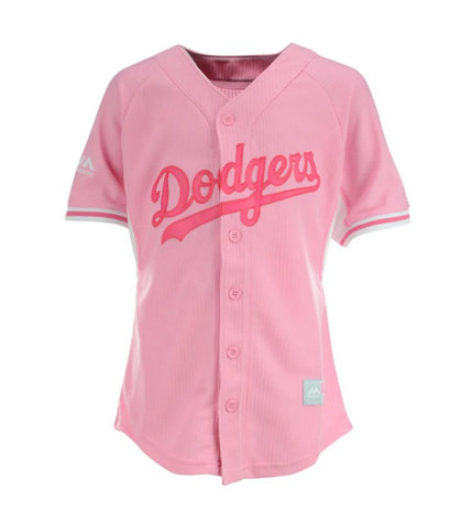 Women's Los Angeles Dodgers Blank Pink Stitched Baseball Jersey(Run Small)