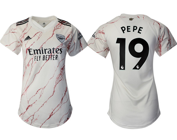 Women's Arsenal #19 Pepe Away Soccer Club Jersey
