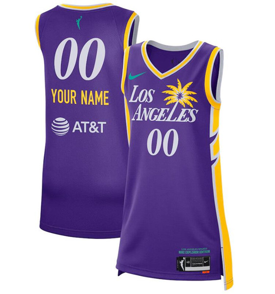 Men's Los Angeles Sparks Active Player Custom Purple 2021 Explorer Edition Victory Stitched Jersey