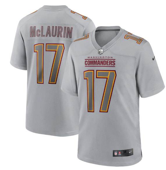 Women's Washington Commanders #17 Terry McLaurin Gray Atmosphere Fashion Stitched Game Jersey(Run Small)