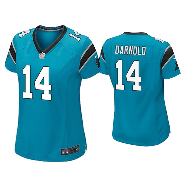Women's Carolina Panthers #14 Sam Darnold Blue Vapor Untouchable Limited Stitched Jersey(Run Small)