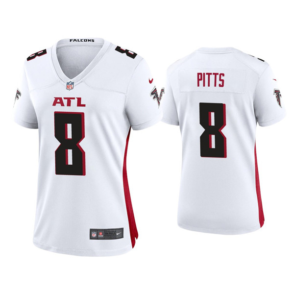 Women's Atlanta Falcons #8 Kyle Pitts New White Stitched Jersey(Run Small)