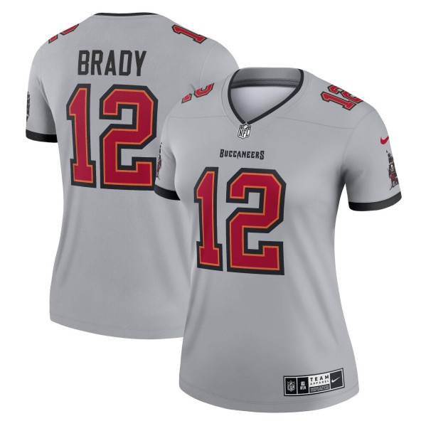Women's Tampa Bay Buccaneers #12 Tom Brady Gray Stitched Jersey(Run Small)