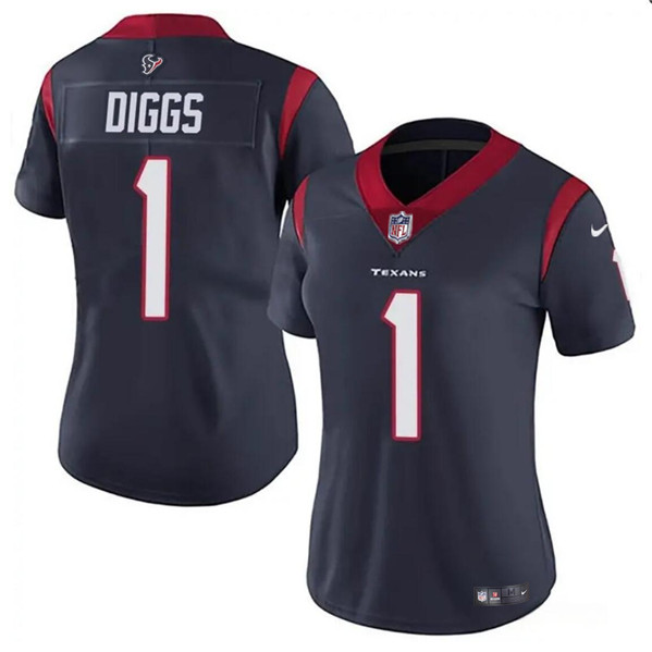 Women's Houston Texans #1 Stefon Diggs Navy Vapor Untouchable Limited Stitched Jersey (Run Small)