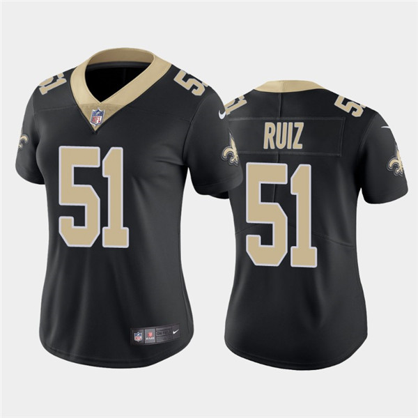 Women's New Orleans Saints #51 Cesar Ruiz 2020 Black Vapor Untouchable Limited Stitched Jersey(Run Small)