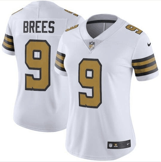 Women's New Orleans Saints #9 Drew Brees White Color Rush Limited Stitched Jersey(Run Small)