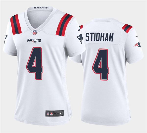 Women's New England Patriots #4 Jarrett Stidham 2020 White Stitched Jersey(Run Small)