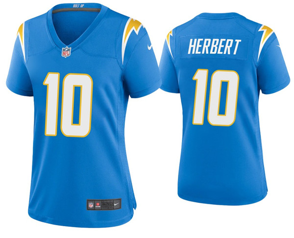 Women's Los Angeles Chargers #10 Justin Herbert 2020 Blue Vapor Untouchable Limited Stitched Jersey