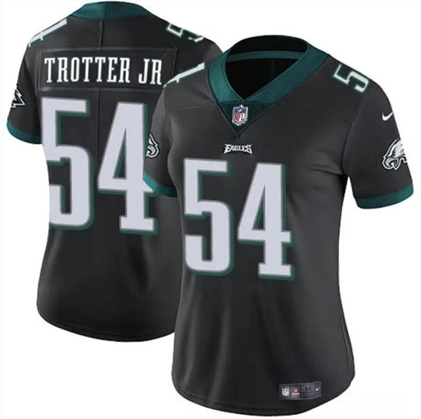 Women's Philadelphia Eagles #54 Jeremiah Trotter Jr Black 2024 Draft Vapor Untouchable Limited Football Stitched Jersey(Run Small)