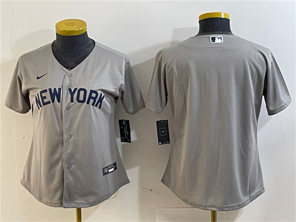 Women's New York Yankees Blank Gray Cool Base Stitched Jersey(Run Small)