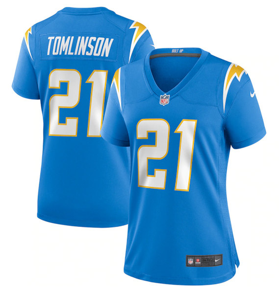 Women's Los Angeles Chargers #21 LaDainian Tomlinson Blue Stitched Game Jersey(Run Small)