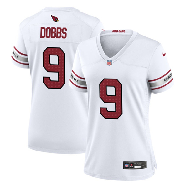 Women's Arizona Cardinals #9 Joshua Dobbs White 2023 Stitched Jersey(Run Small)
