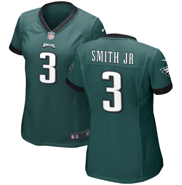 Women's Philadelphia Eagles #3 Nolan Smith JR Green Stitched Football Jersey(Run Small)
